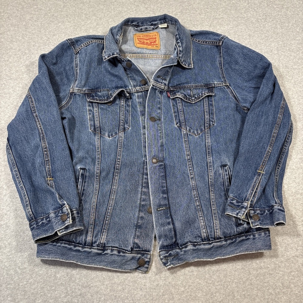 Levis Denim Jacket Mens XXL Trucker Jean Coat Classic Button Denim